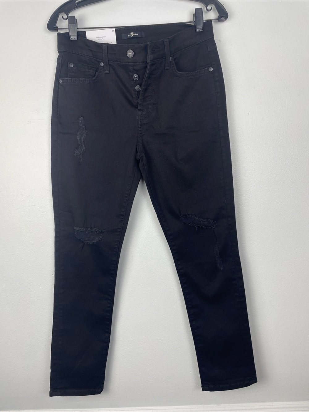 7 For All Mankind Jeans Womens Josefina Skinny Boyfriend Button Fly Size 26